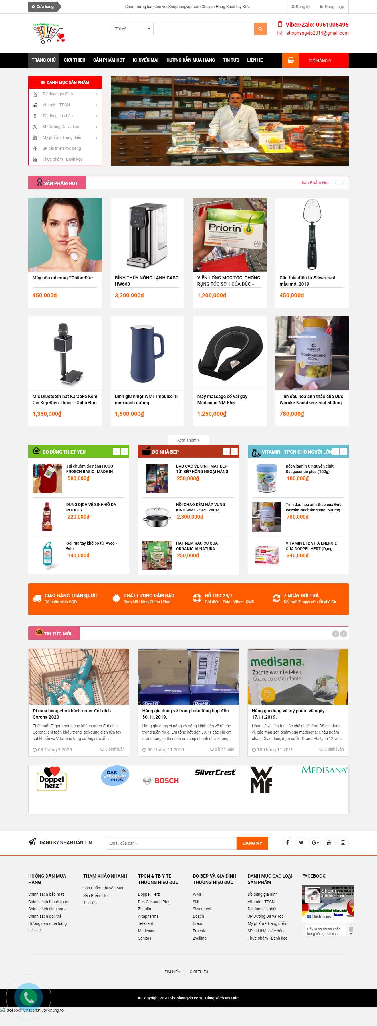 Thiết kế Web hàng xách tay shophangvip.com