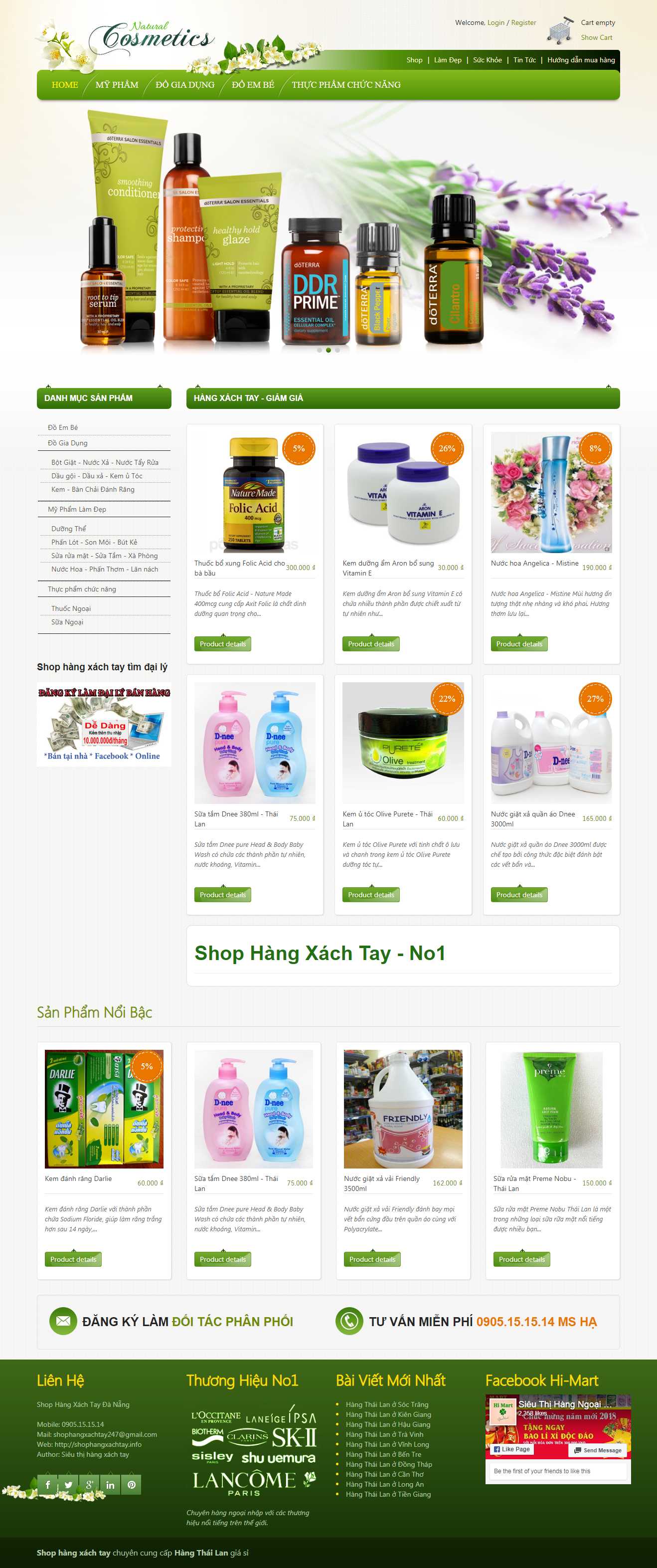 Thiết kế Web hàng xách tay shophangxachtay.info