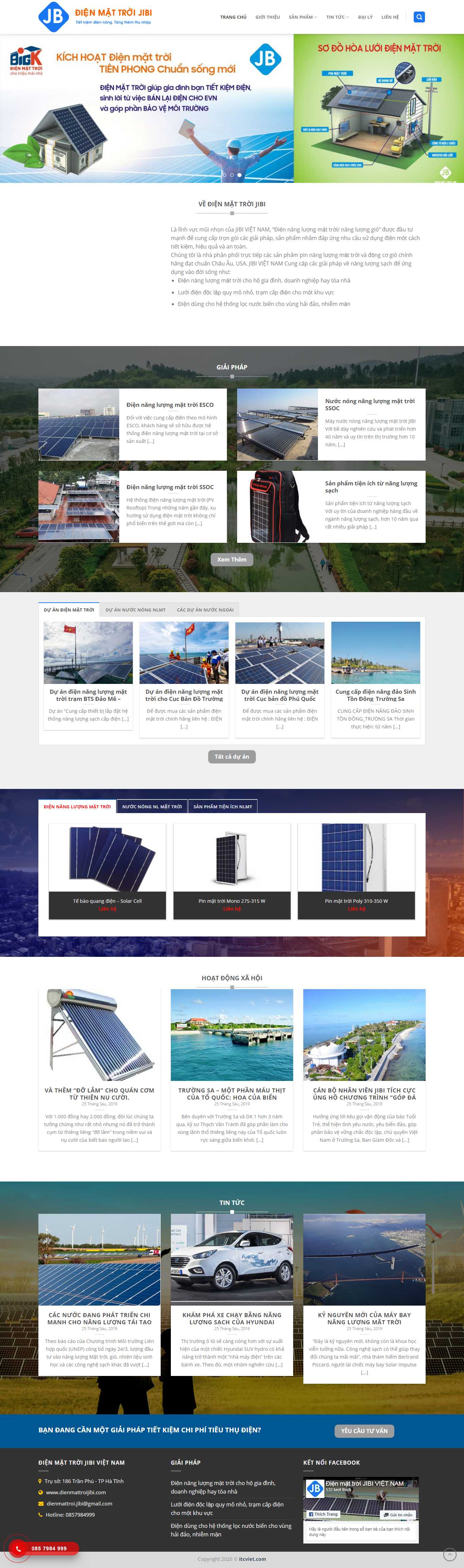 Thiết kế Web hệ thống điện mặt trời dienmattroijibi.com