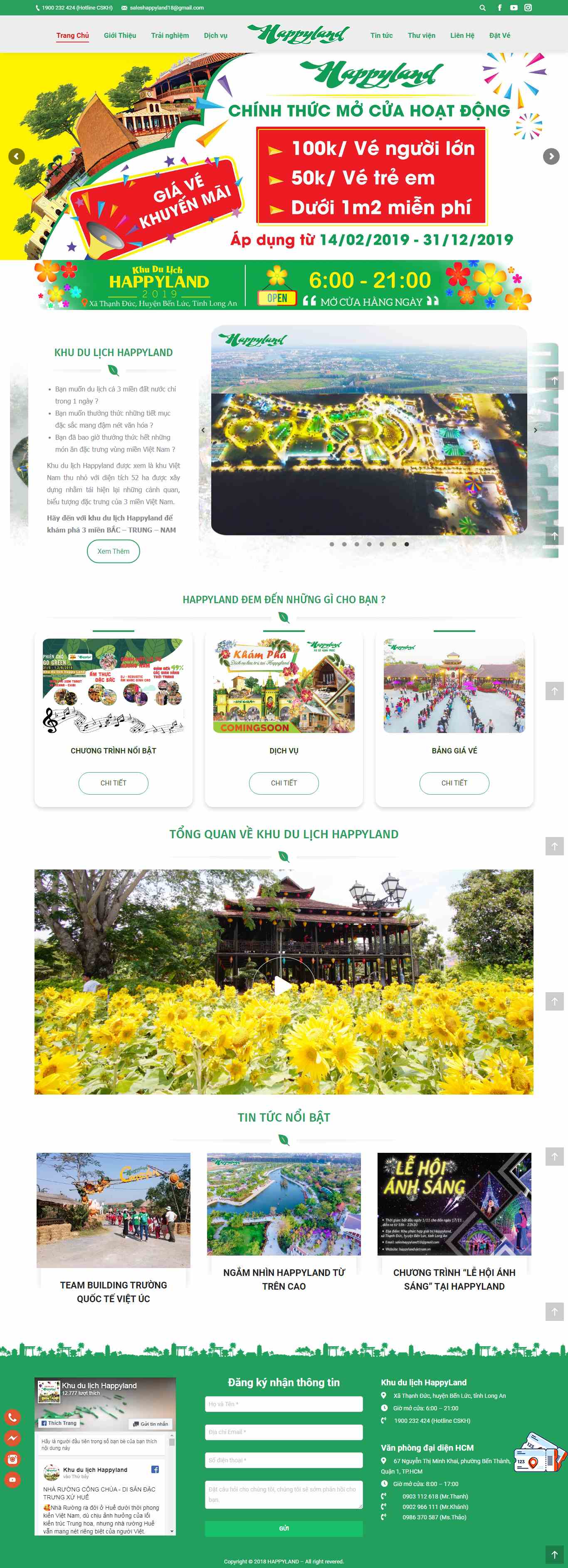 Thiết kế Web khu du lịch happylandvietnam.vn