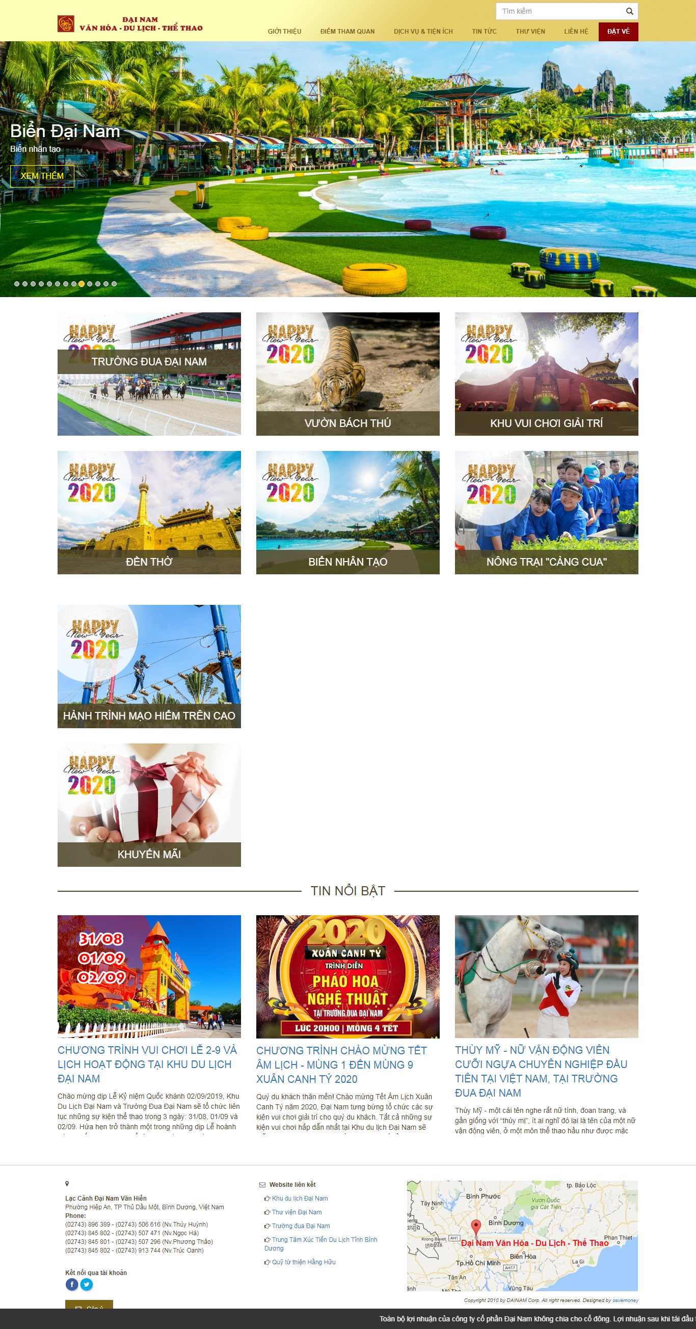 Thiết kế Web khu du lịch khudulichdainam.vn