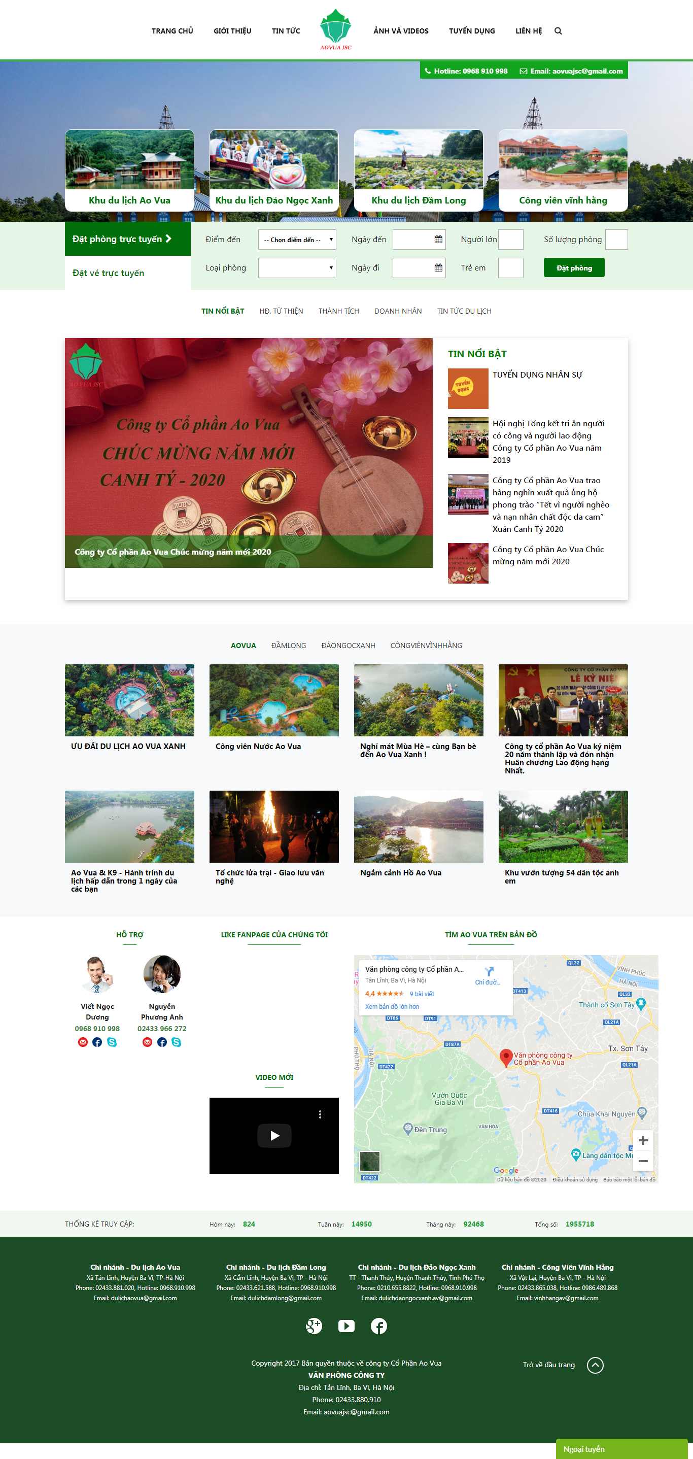 Thiết kế Web khu du lịch aovua.com.vn