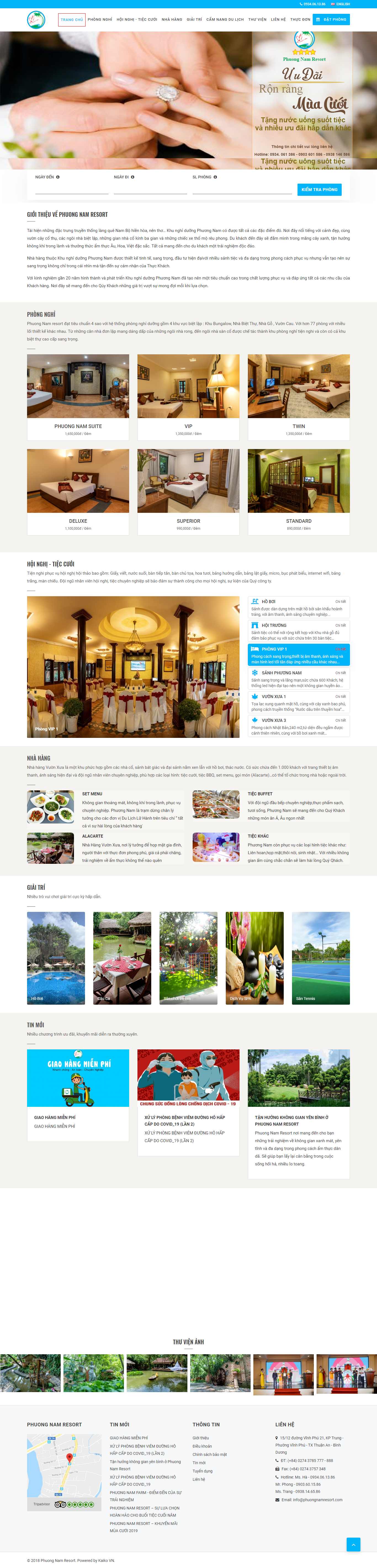 Thiết kế Web khu nghỉ dưỡng phuongnamresort.com