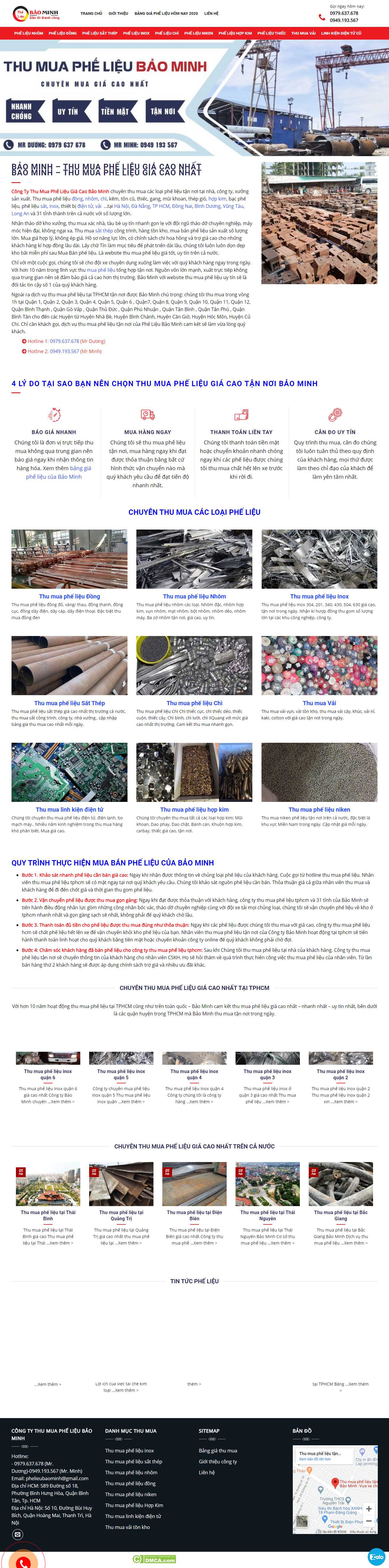 Thiết kế Web kinh doanh phế liệu thumuaphelieugiacao.com.vn