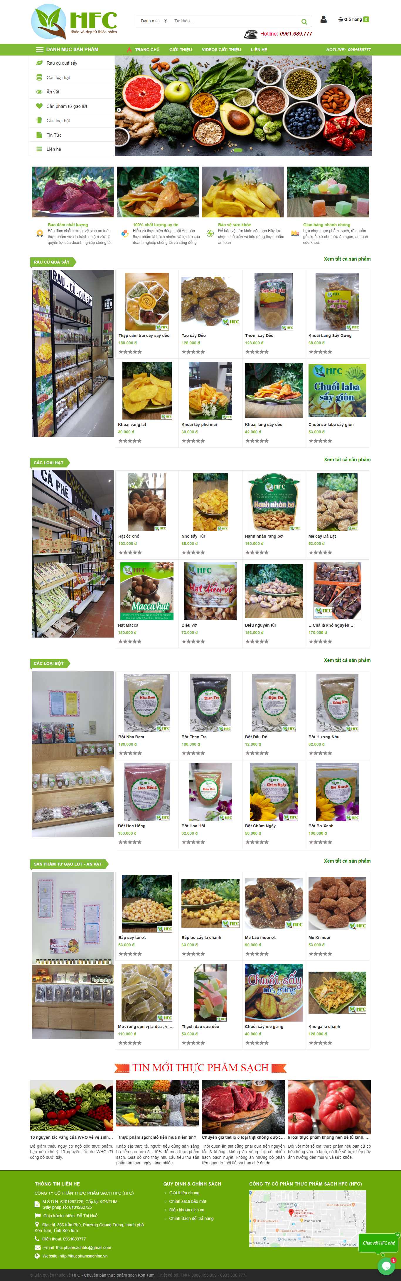 Thiết kế Web kinh doanh thực phẩm sạch thucphamsachhfc.vn