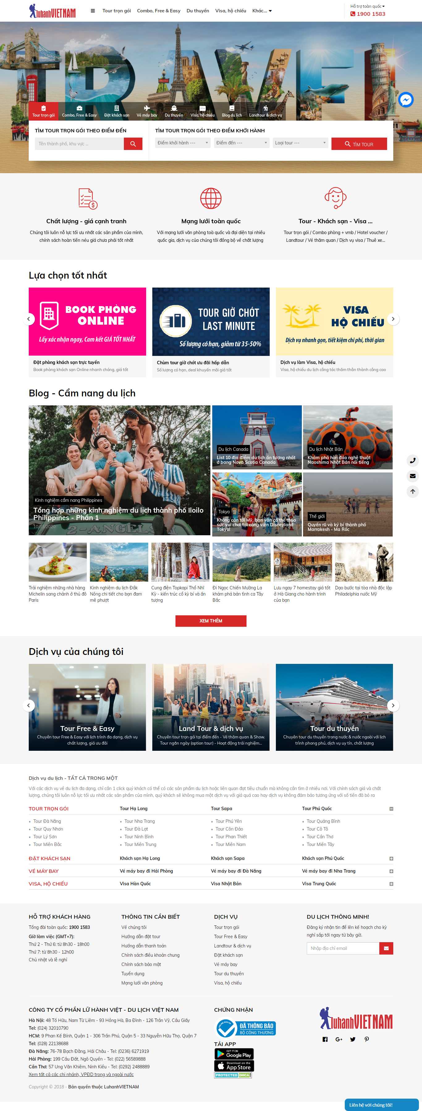 Thiết kế Web lữ hành luhanhvietnam.com.vn