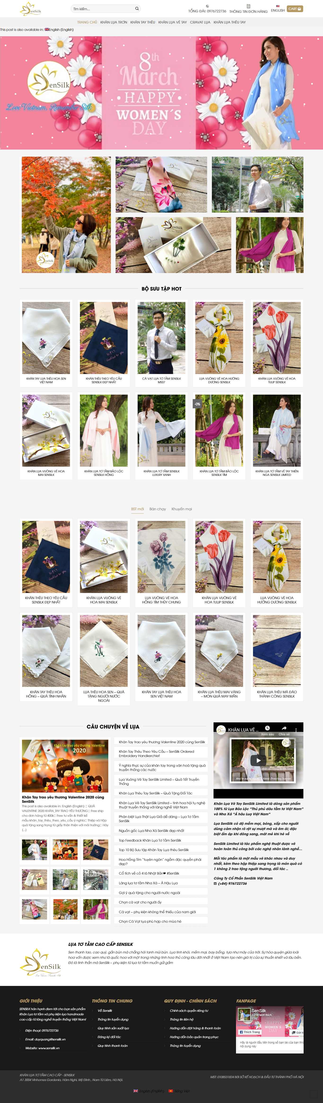 Thiết kế Web lụa tơ tằm sensilk.vn