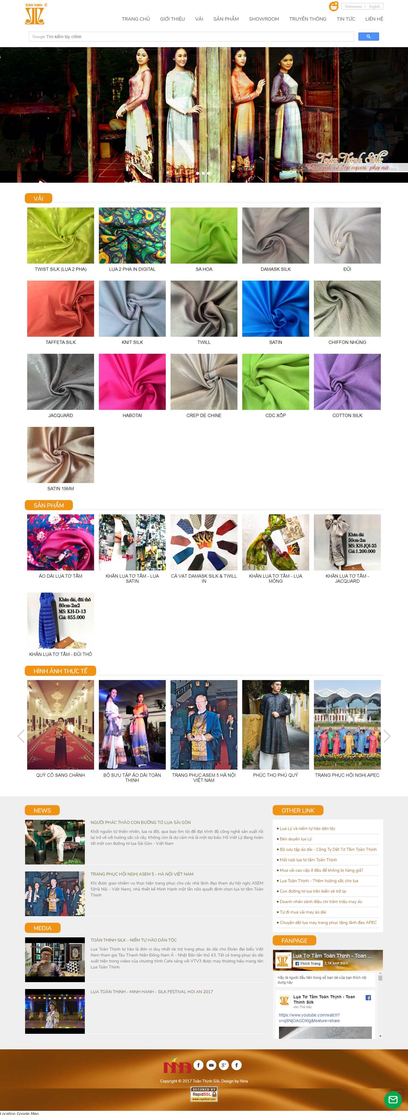 Thiết kế Web lụa tơ tằm luatoanthinh.com