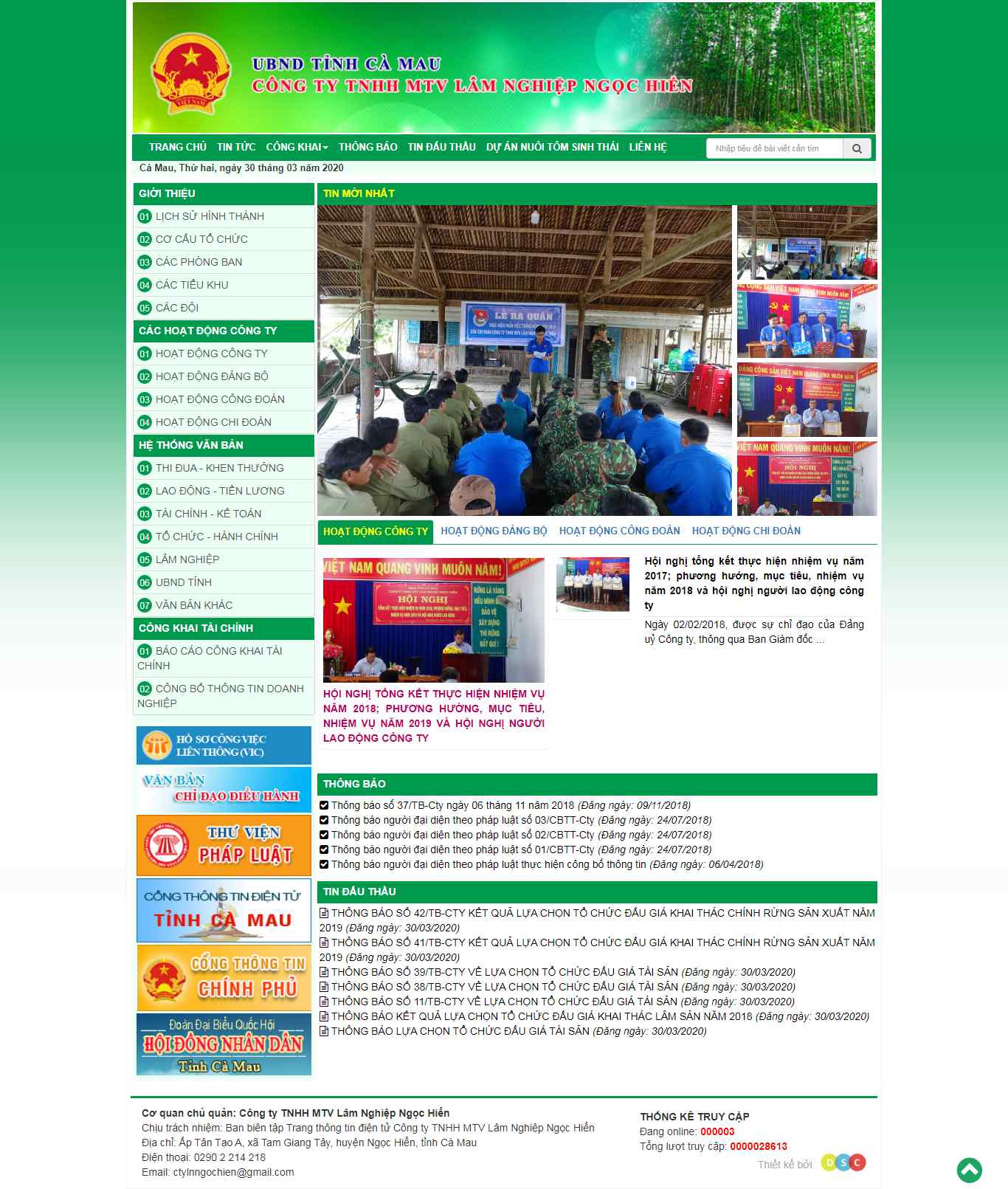 Thiết kế Web lâm nghiệp congtylamnghiepngochien.com