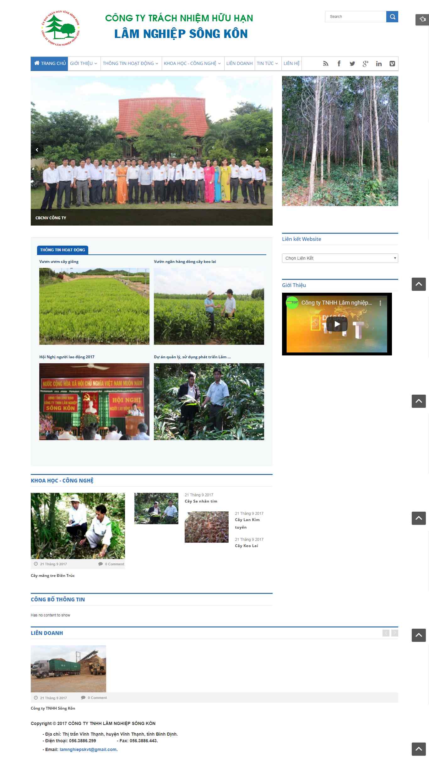 Thiết kế Web lâm nghiệp lamnghiepsongkon.com