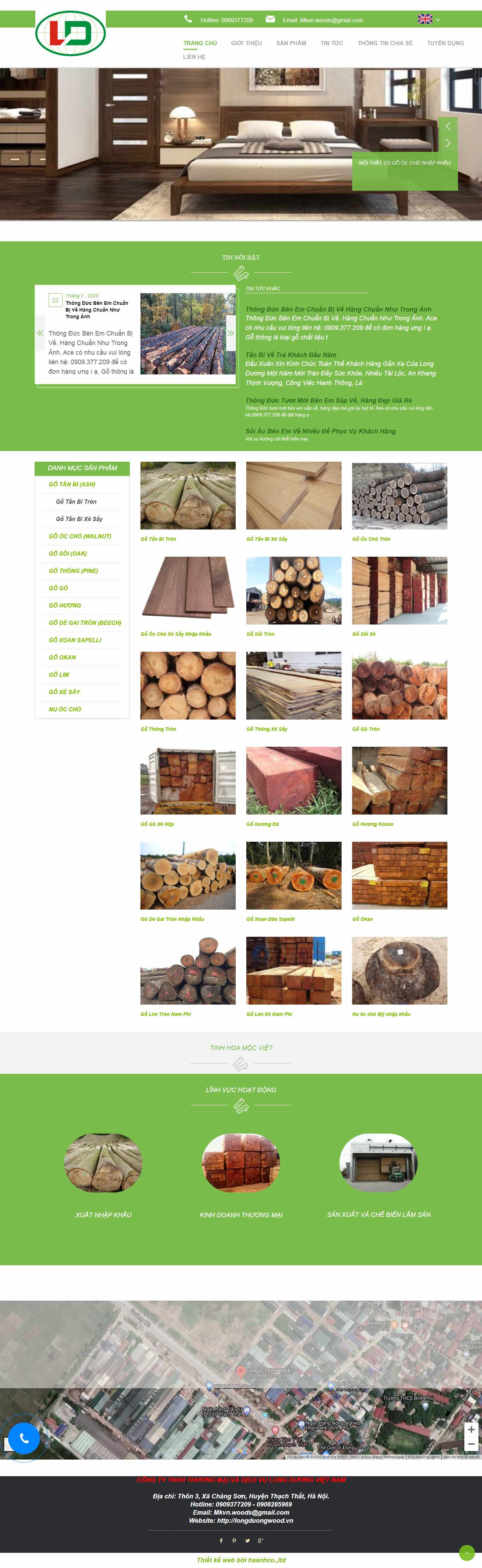 Thiết kế Web lâm sản longduongwood.vn