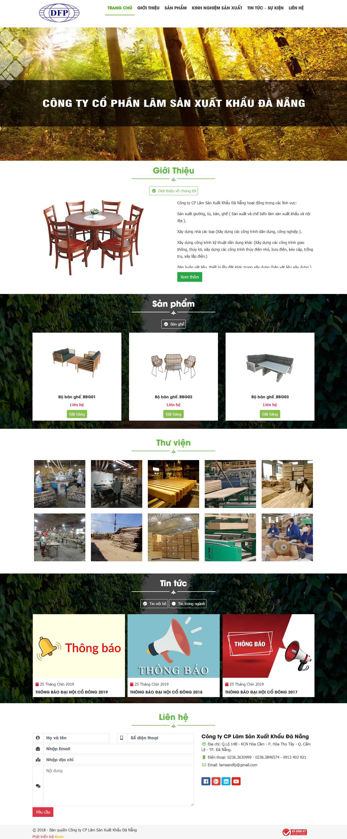 Thiết kế Web lâm sản dfp.com.vn