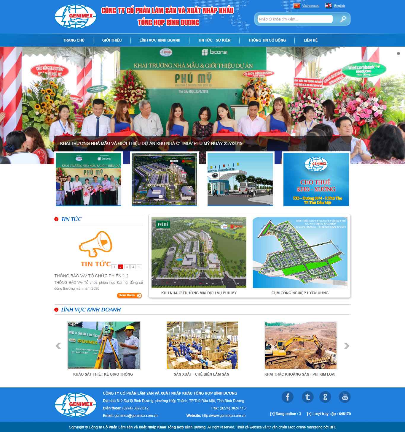 Thiết kế Web lâm sản genimex.com.vn