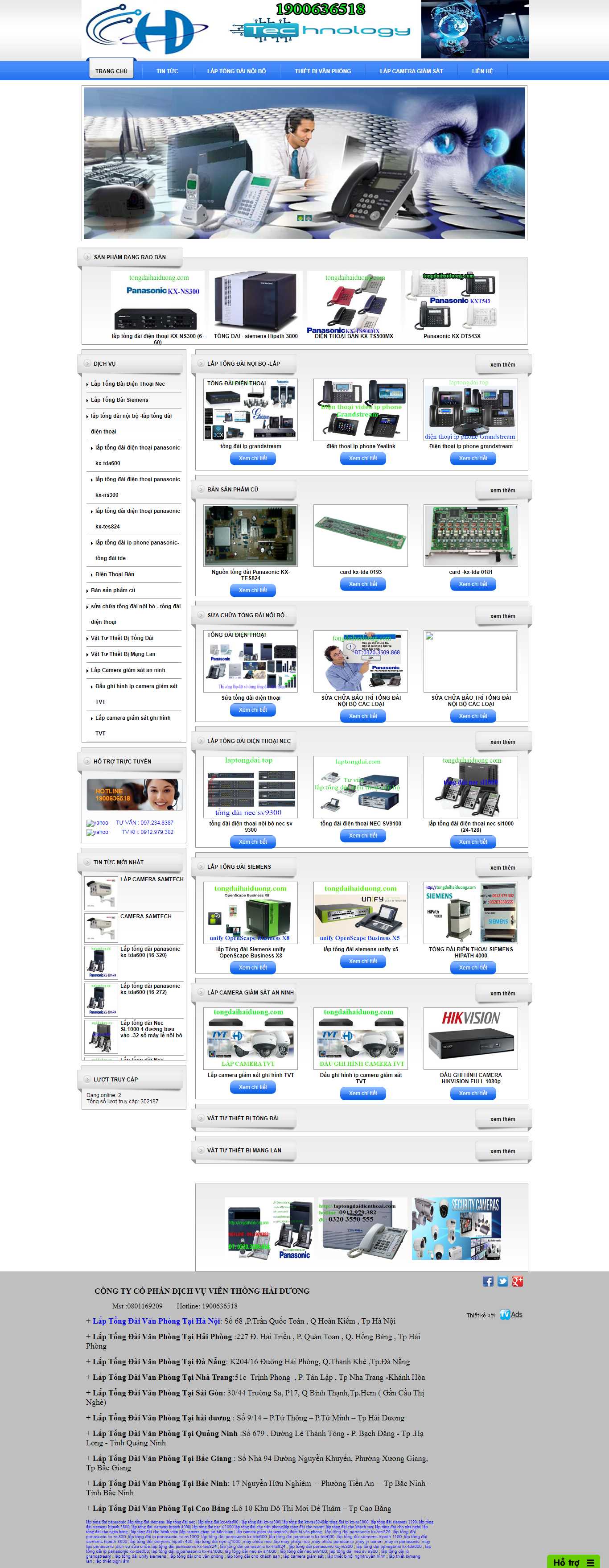 Thiết kế Web lắp tổng đài tongdaihaiduong.com