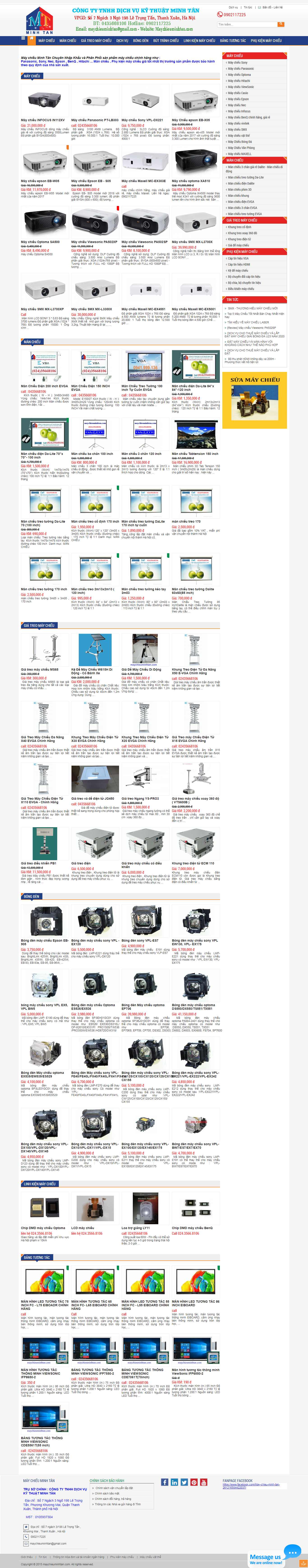 Thiết kế Web máy chiếu maychieuminhtan.com