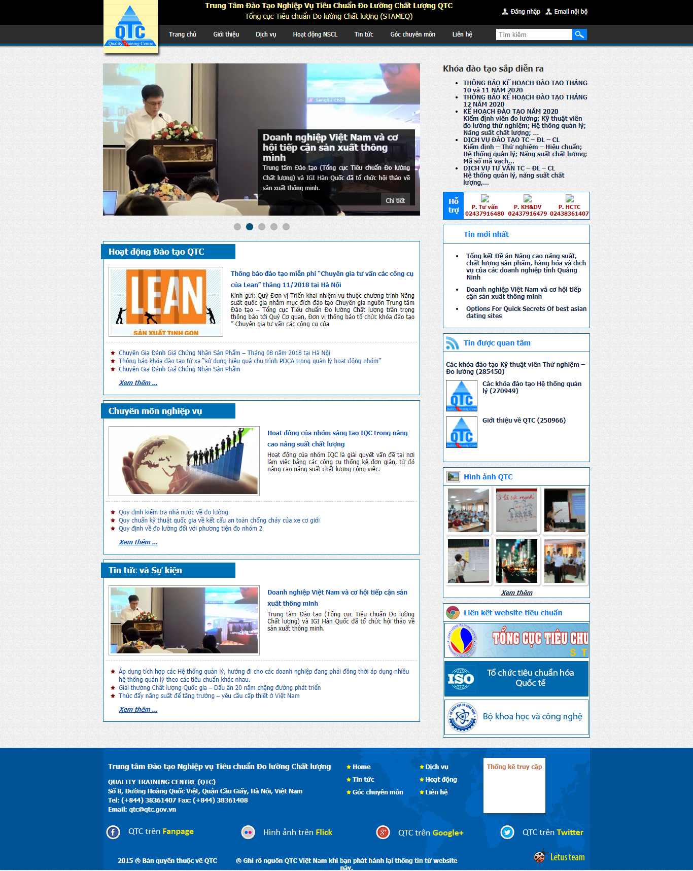 Thiết kế Web trung tâm đào tạo qtc.gov.vn