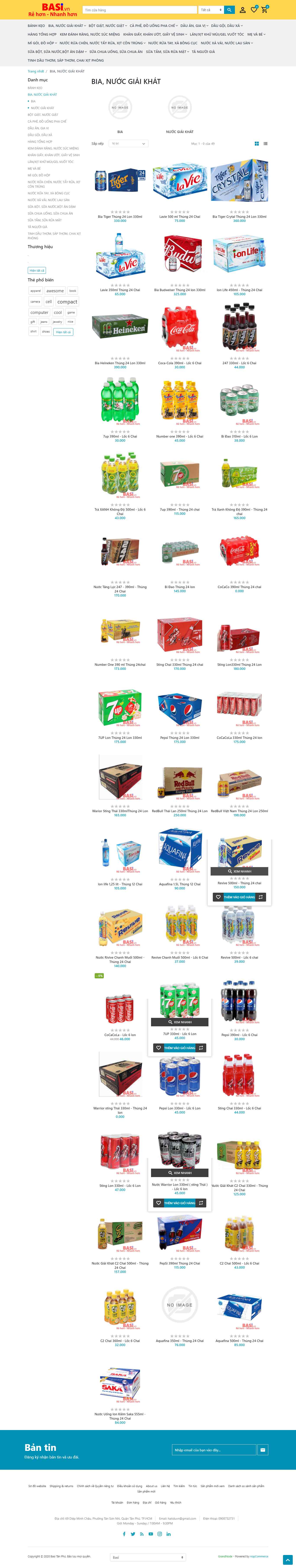 Thiết kế Web bianước giải khát basi.vn