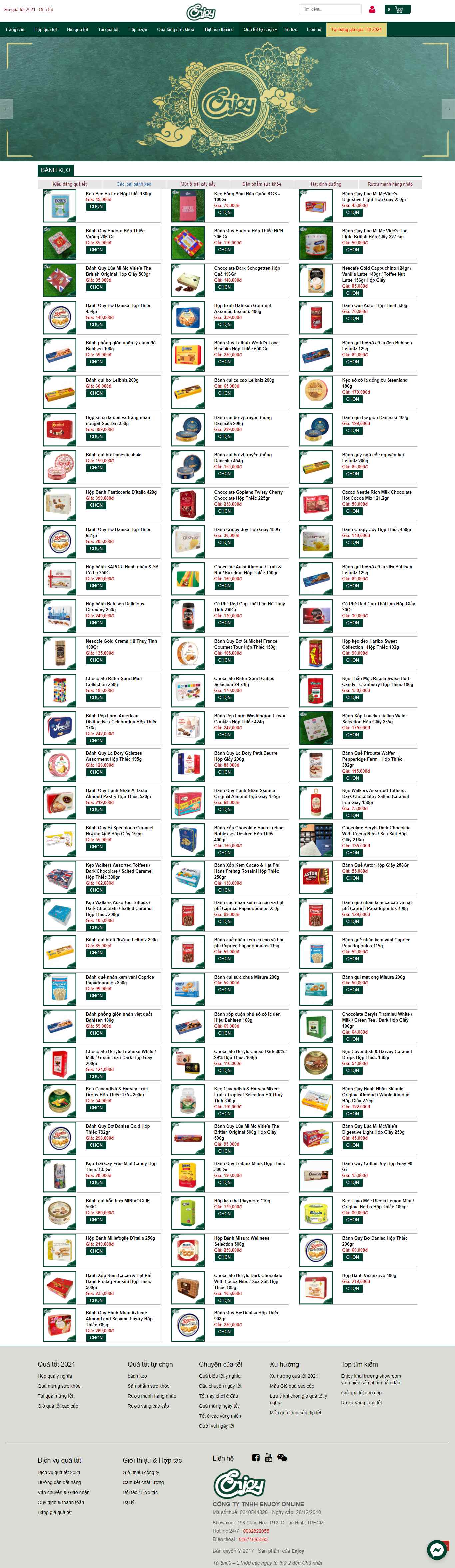 Thiết kế Web bán bánh kẹo quatet.enjoy.vn