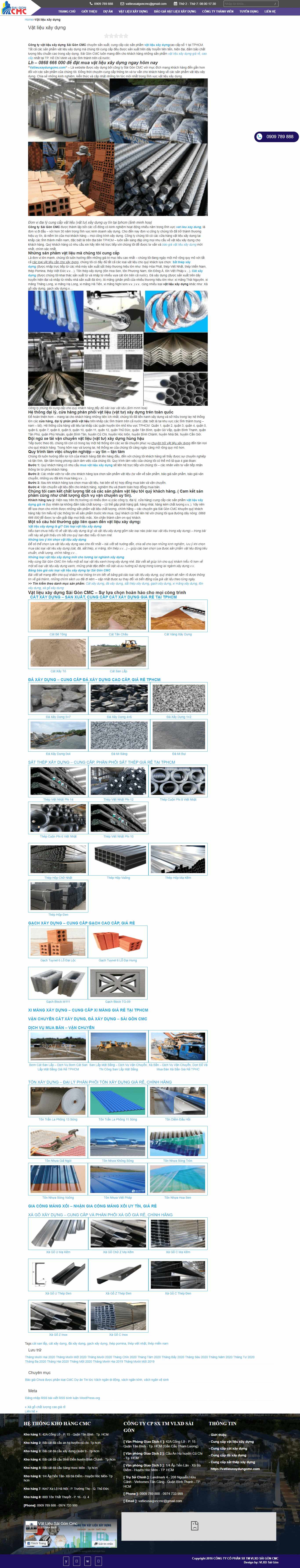 Thiết kế Web vật liệu xây dựng vatlieuxaydungcmc.com