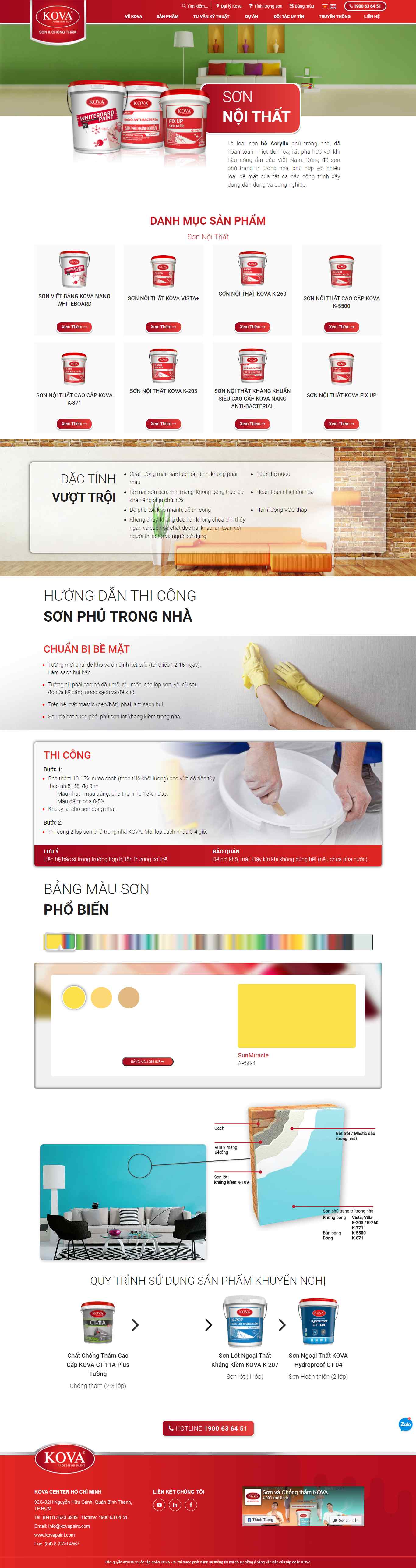 Thiết kế Web các loại sơn nội thất kovapaint.com