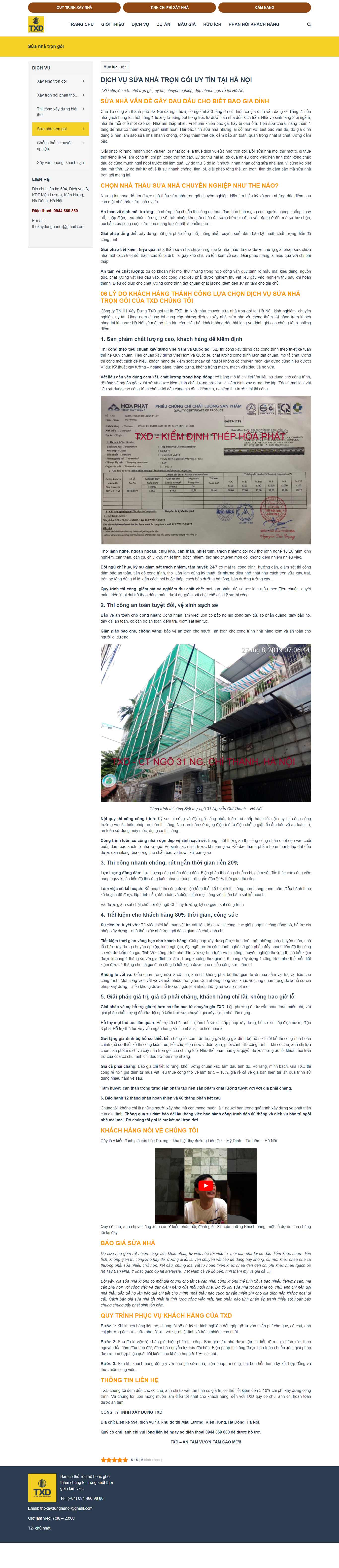 Thiết kế Web quán cafe txd.vn