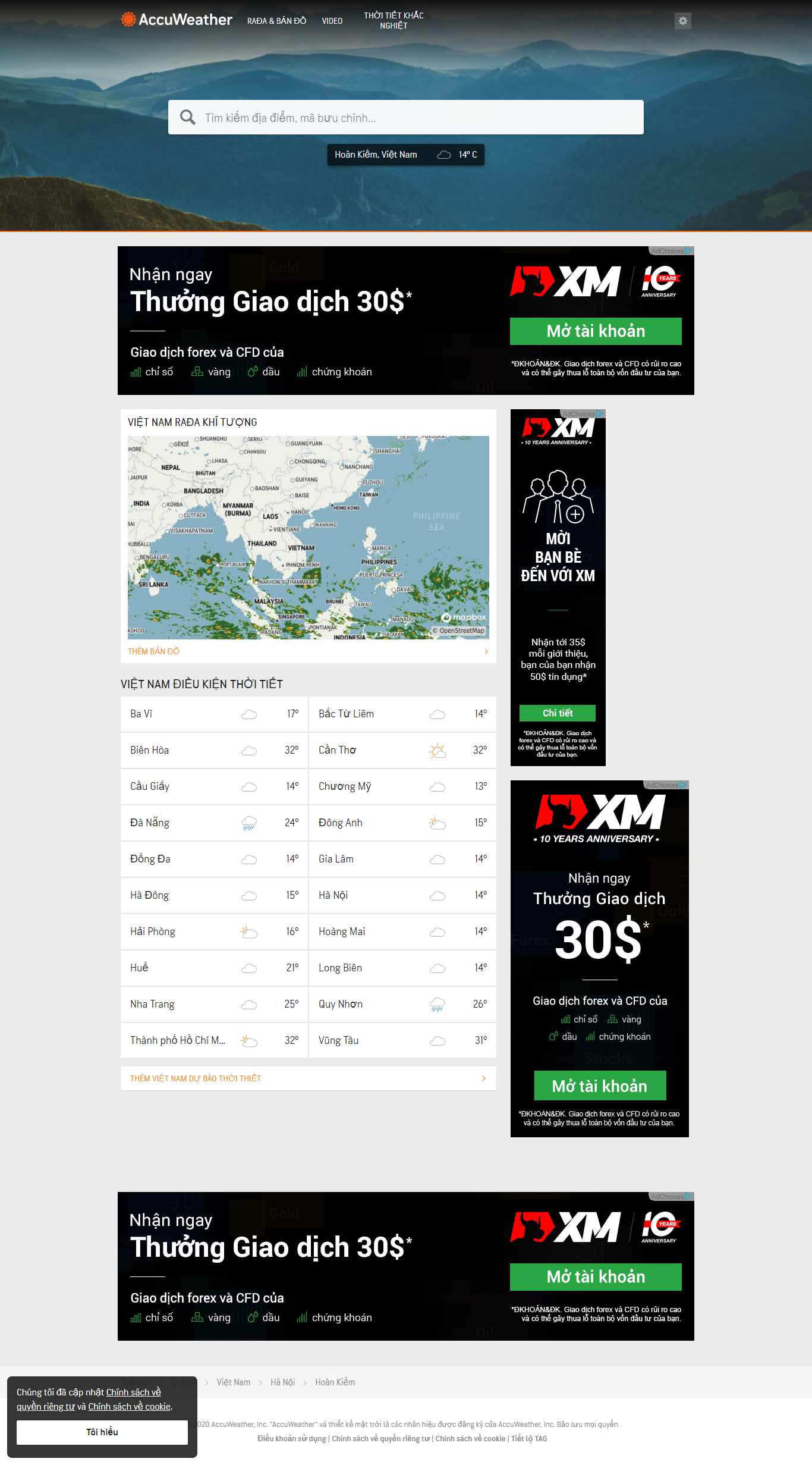 Thiết kế Web chuyên nghiệp accuweather.com