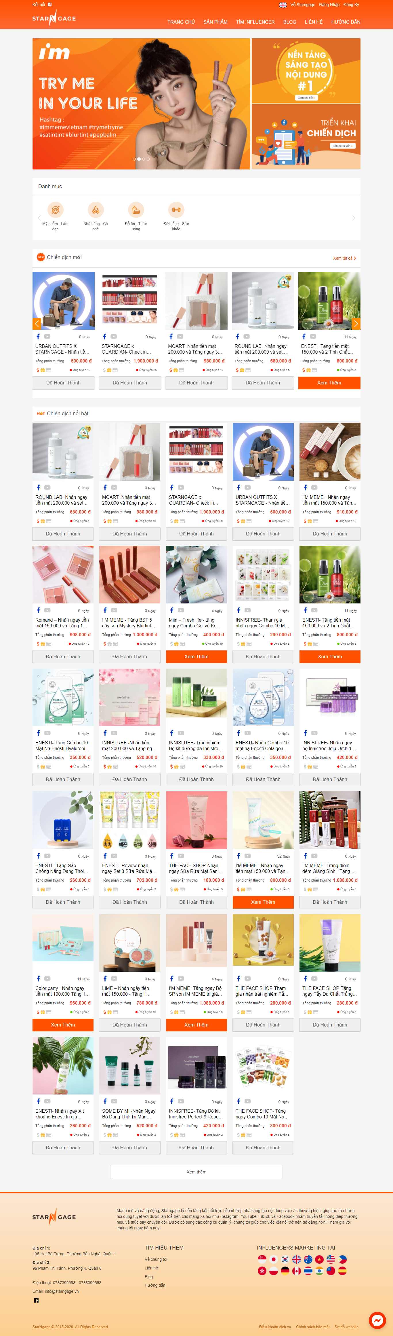 Thiết kế Web người nổi tiếng starngage.vn