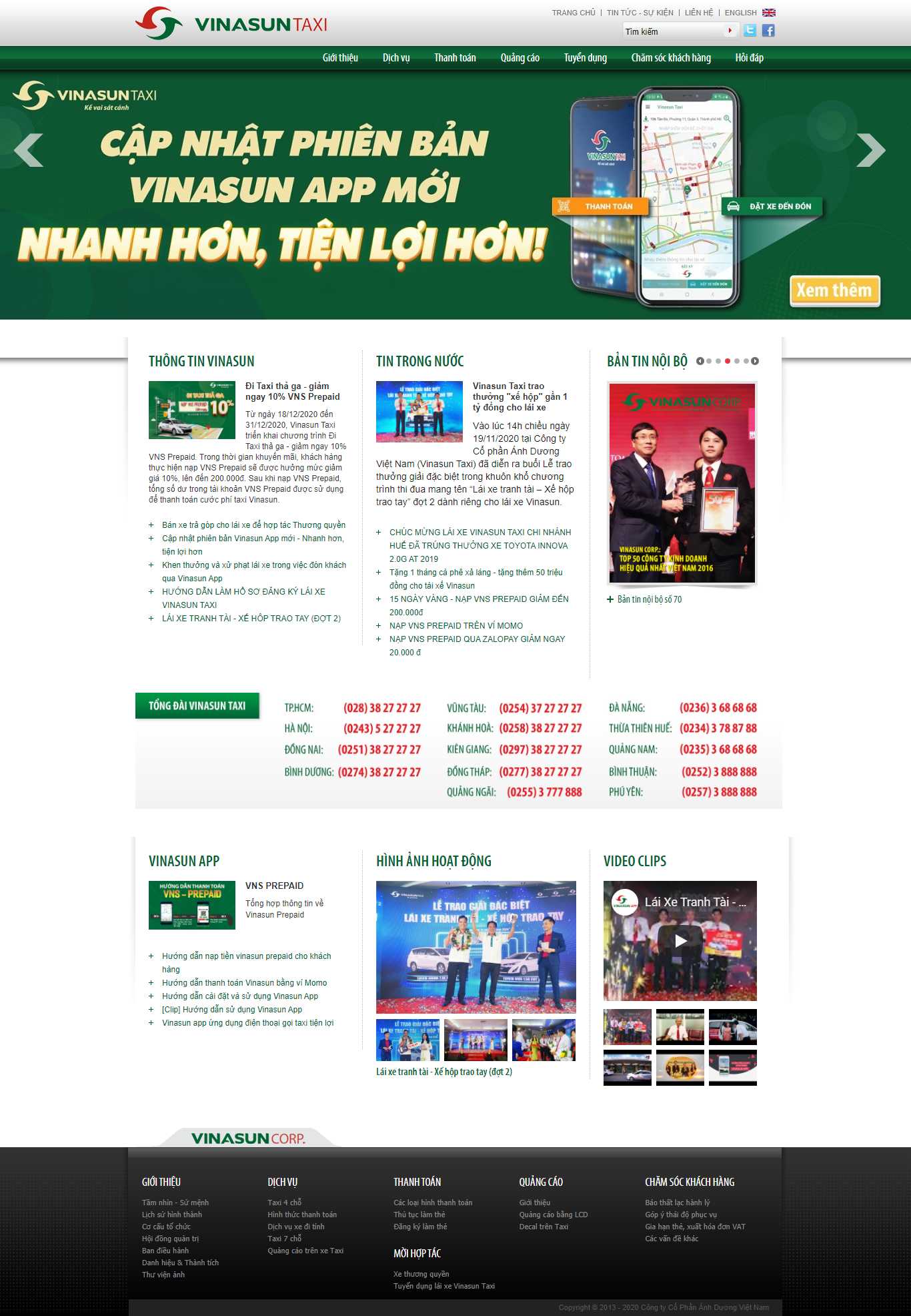 Thiết kế Web hãng taxi vinasuntaxi.com