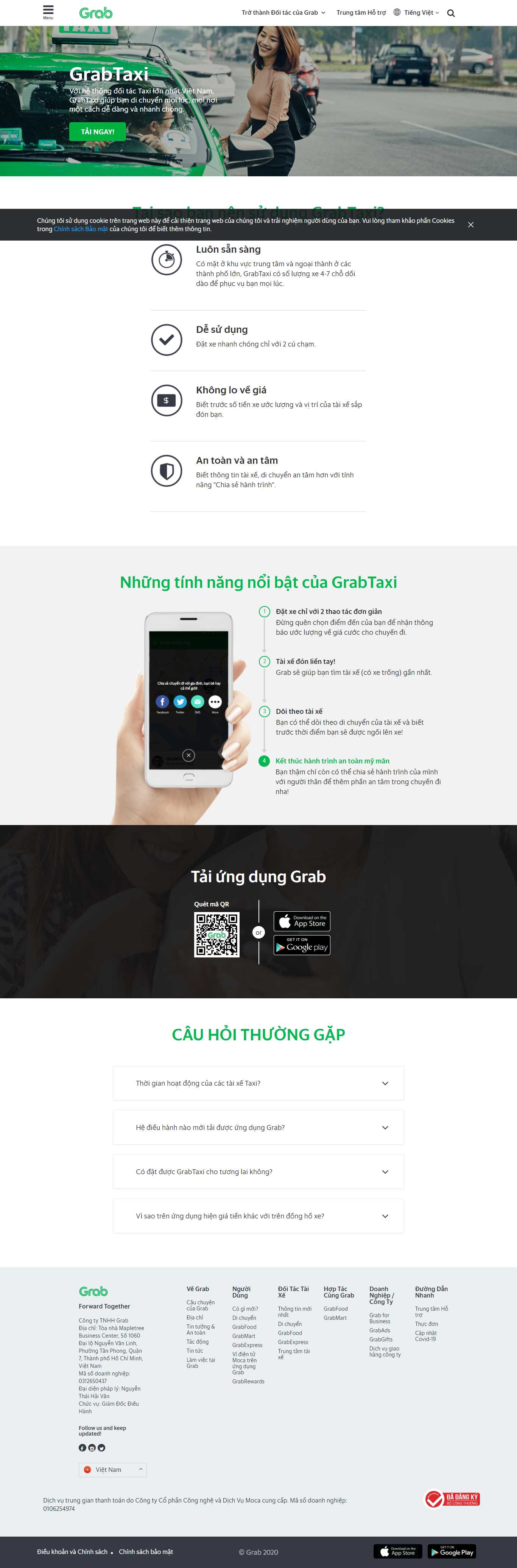 Thiết kế Web hãng taxi grab.com