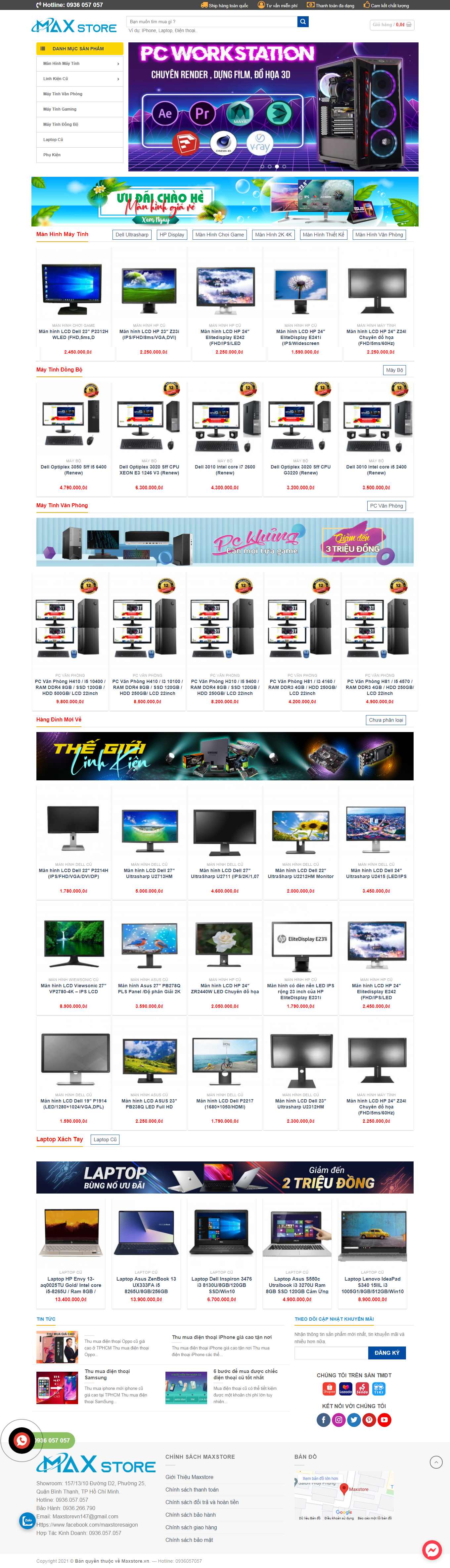 Thiết kế Web điện thoại maxstore.vn