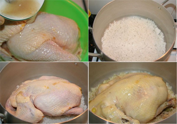 Gà hấp muối, hấp hành thơm mềm ngon ngọt thịt