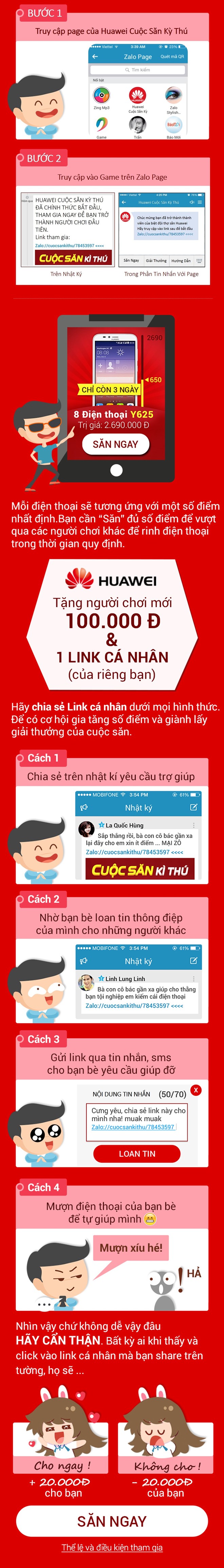 Bí kíp săn điện thoại Huawei Quảng Cáo Trên Zalo?