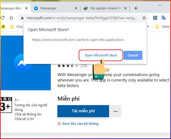 Facebook Messenger bản Beta d&agrave;nh cho Windows 10