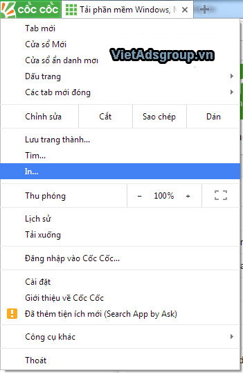 Hướng Dẫn Cách In Trang Web Bằng Trình Duyệt Cốc Cốc Hiệu Quả?