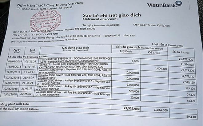 Hướng dẫn sao kê tài khoản ngân hàng Vietinbank năm 2021