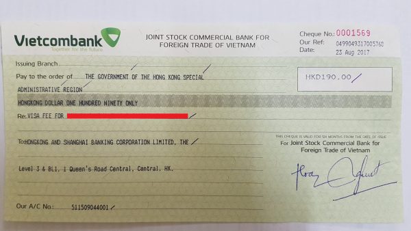 Hướng dẫn cách viết Séc rút tiền mặt ngân hàng Vietcombank