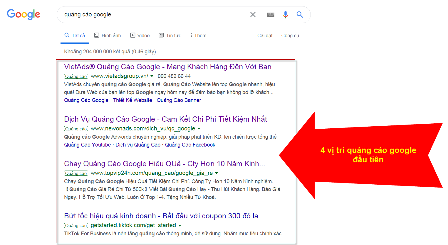 Các Hình Thức Quảng Cáo Google Website Điện biên? - VietAdsGroup.Vn
