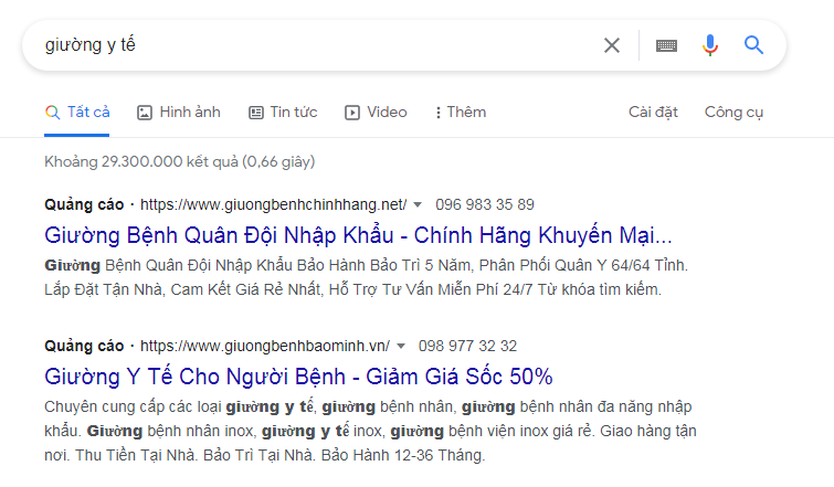 Tôi muốn thay từ khóa, lời quảng cáo có được không?