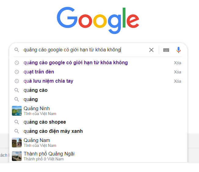 Quảng cáo Google có giới hạn từ khóa không?