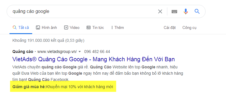 Tiện Ích Mở Rộng Quảng Cáo Google Website nha khoa