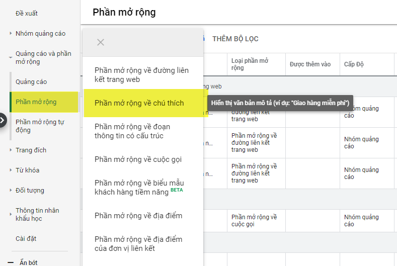 Tiện Ích Mở Rộng Quảng Cáo Google Website nha khoa