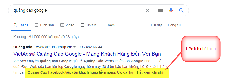 Tiện Ích Mở Rộng Quảng Cáo Google Website nha khoa