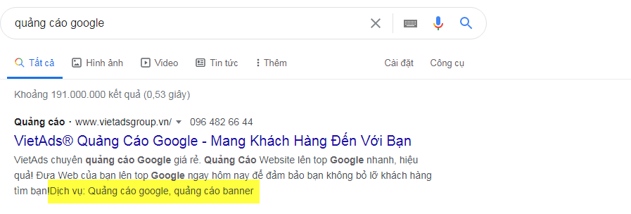 Tiện Ích Mở Rộng Quảng Cáo Google Website nha khoa